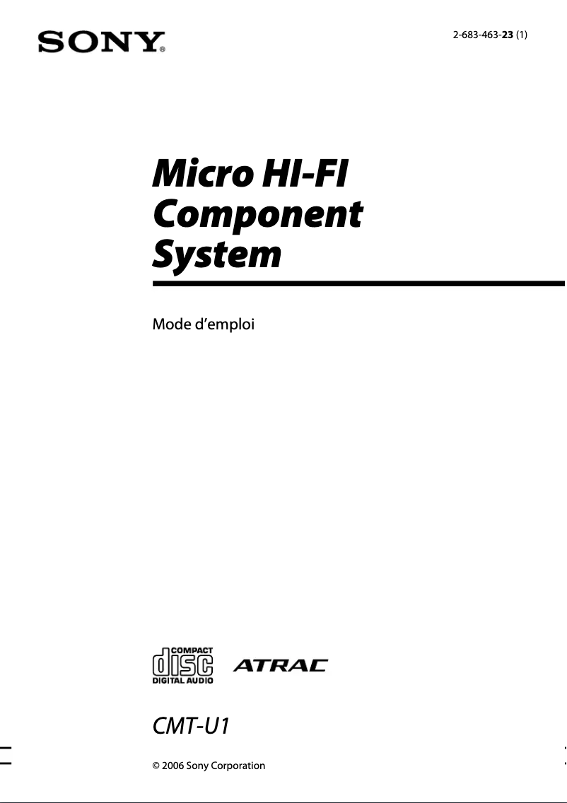 Image de la première page du manuel de l'appareil CMT-U1