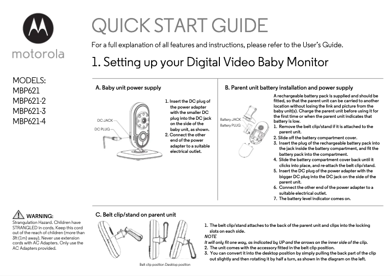 Image de la première page du manuel de l'appareil MBP621-3