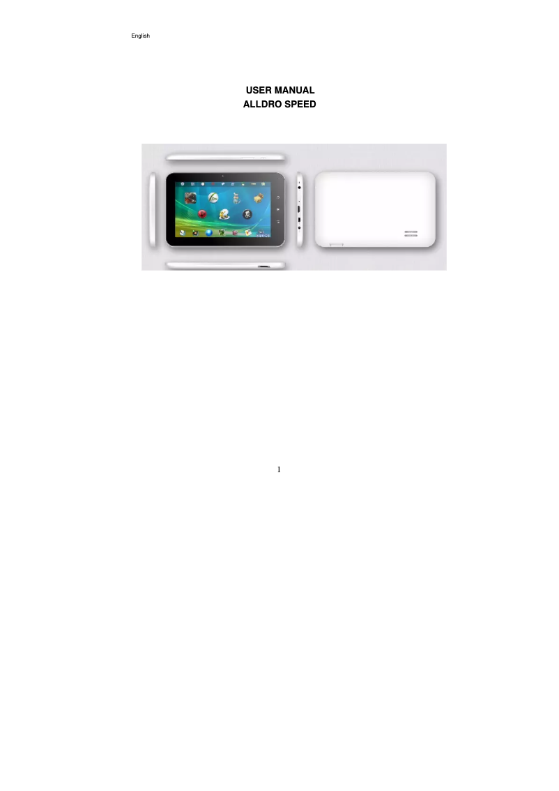 Page n°1 - Manuel utilisateur Allview Alldro Speed