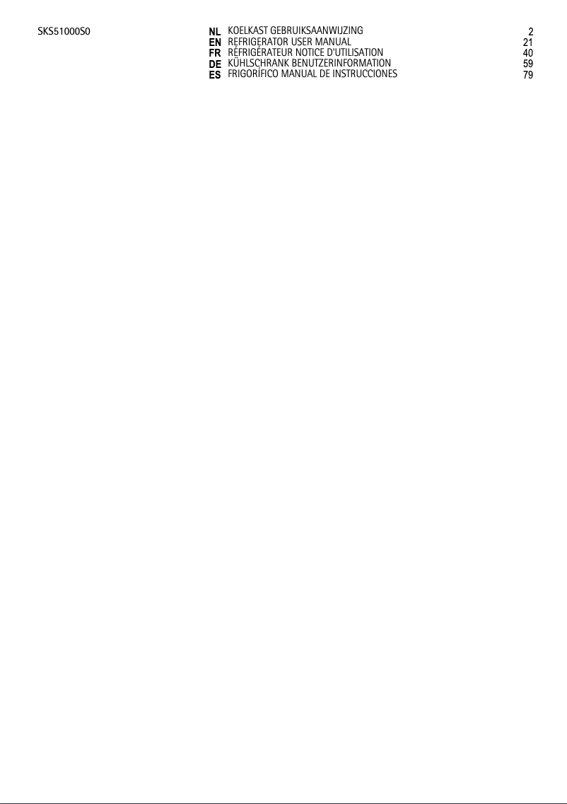 Page 1 de la notice Manuel utilisateur AEG SKS51000S0