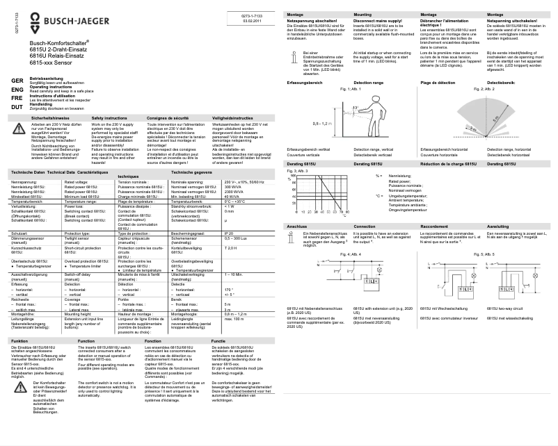 Page 1 de la notice Manuel utilisateur Busch-Jaeger 6800-0-2285