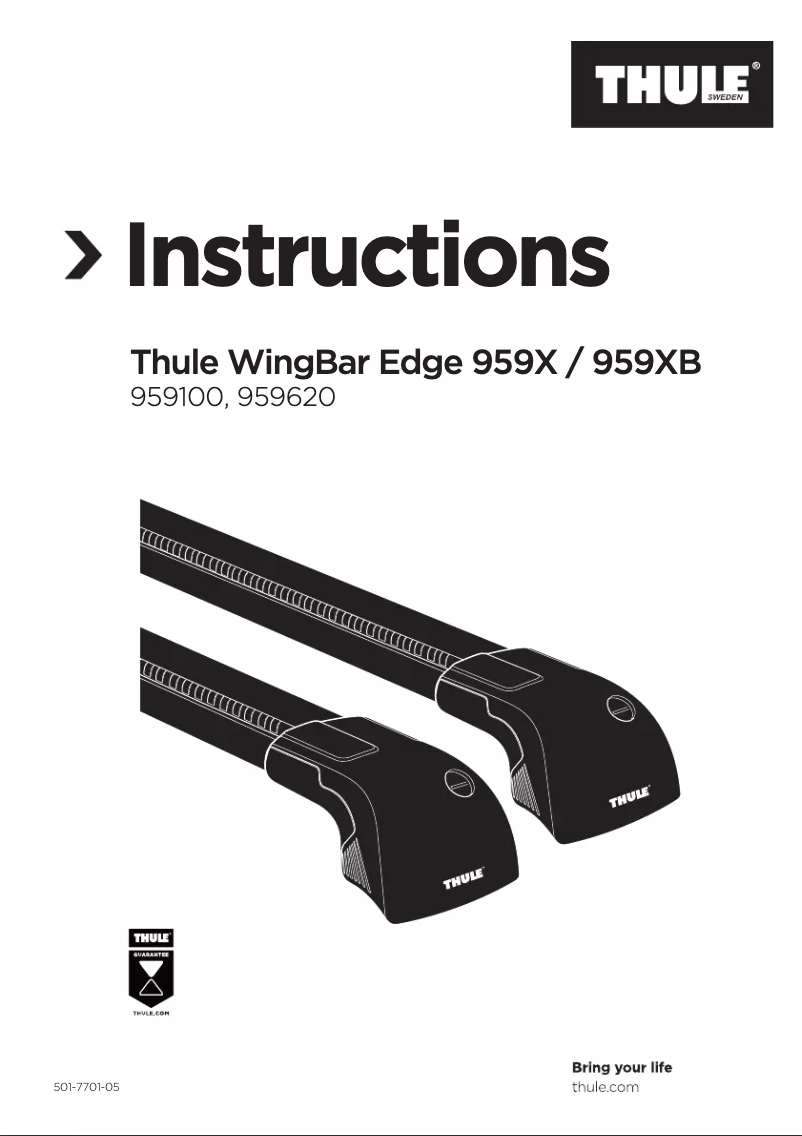 Image de la première page du manuel de l'appareil WingBar Edge 9595