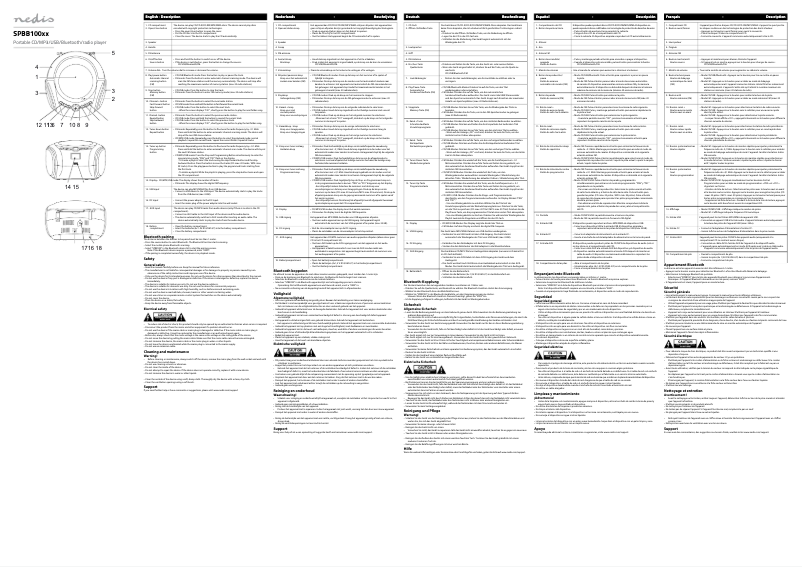 Image de la première page du manuel de l'appareil SPBB100WT