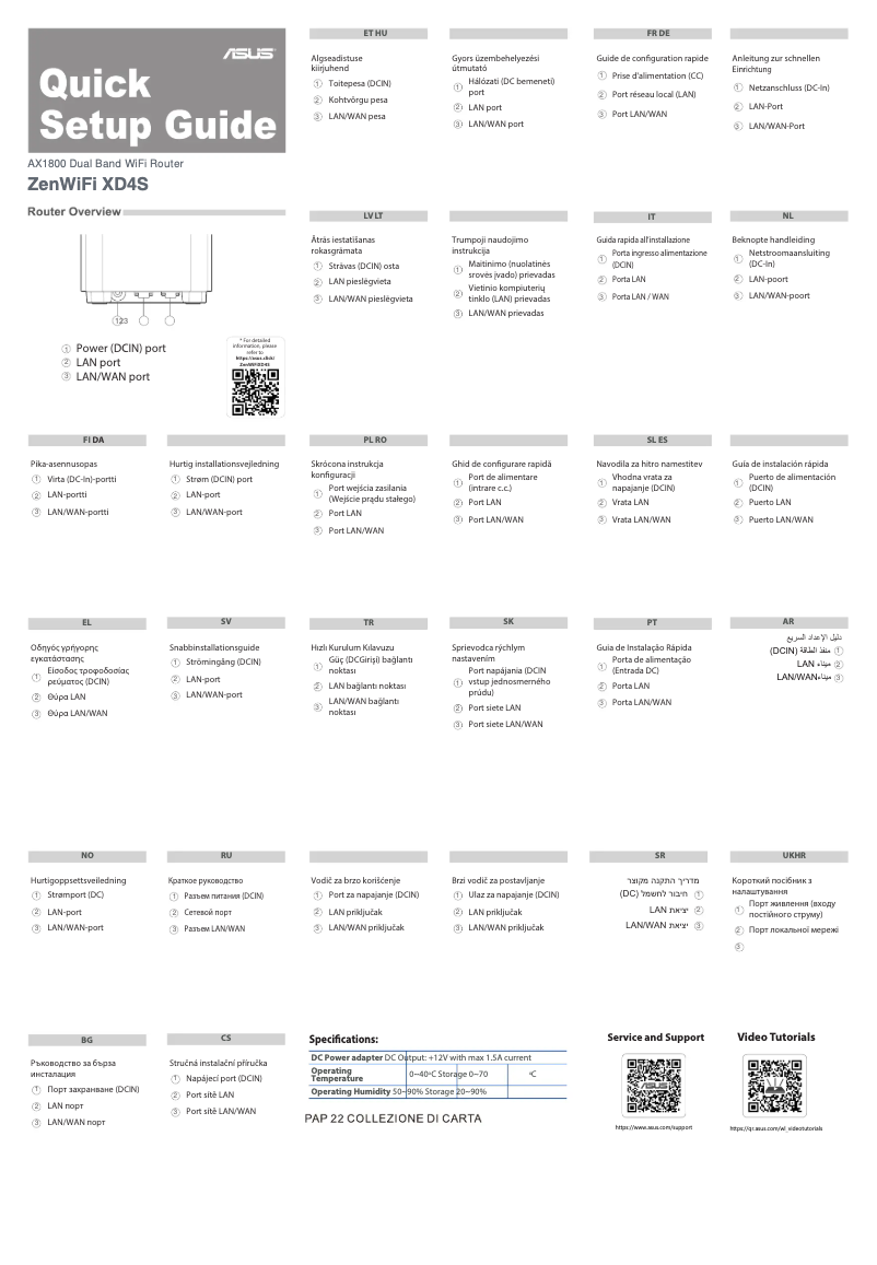 Page n°1 - Guide de démarrage rapide Asus ZenWiFi XD4S