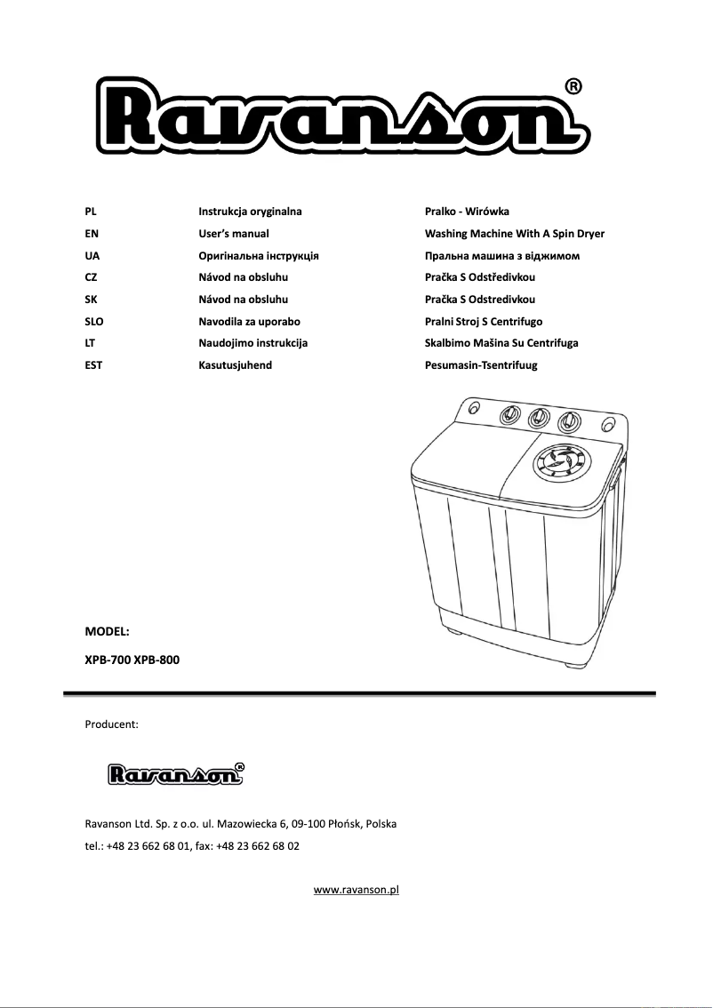 Page 1 de la notice Manuel utilisateur Ravanson XPB-700