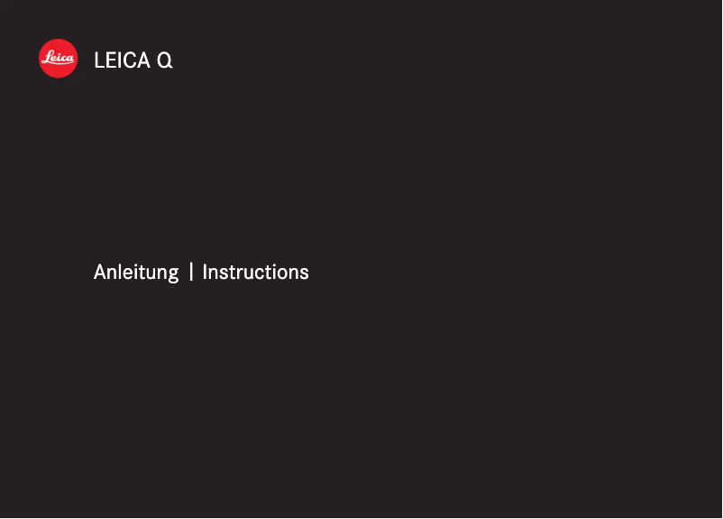 Page 1 of the manual User Manual Leica Q Typ 116