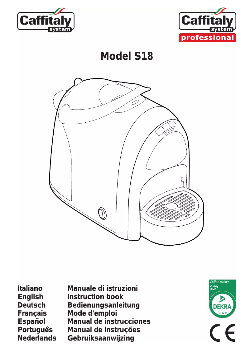 Page 1 of the manual User Manual Caffitaly Ambra S18