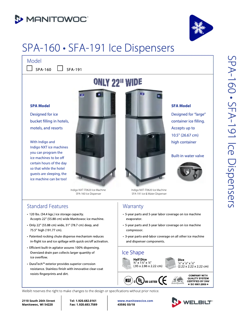 Image de la première page du manuel de l'appareil SPA-160