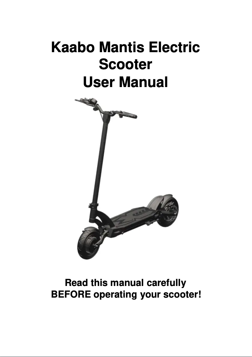 Page 1 de la notice Manuel utilisateur Kaabo Mantis 8