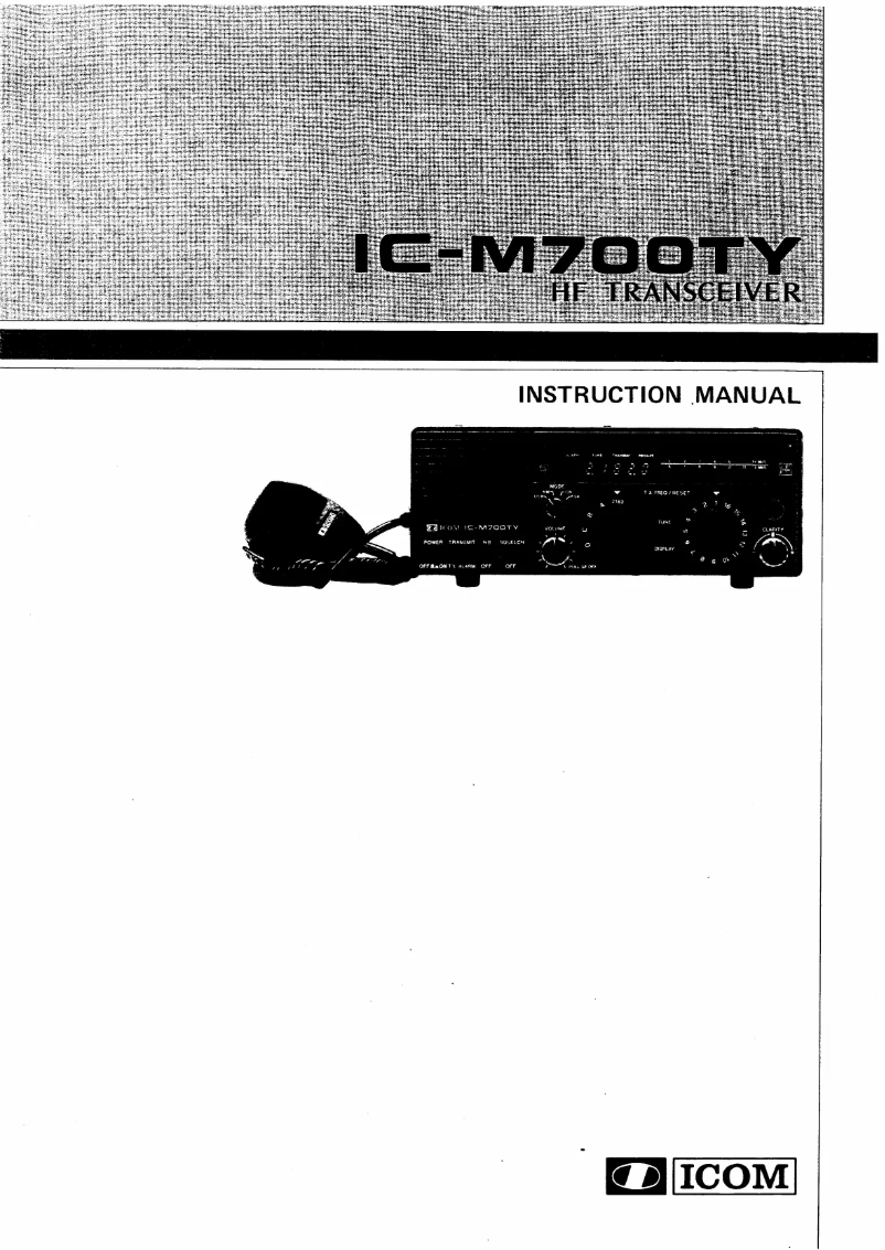 Image de la première page du manuel de l'appareil IC-M700TY