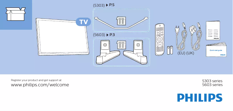 Page 1 de la notice Guide de démarrage rapide Philips 24PFS5303