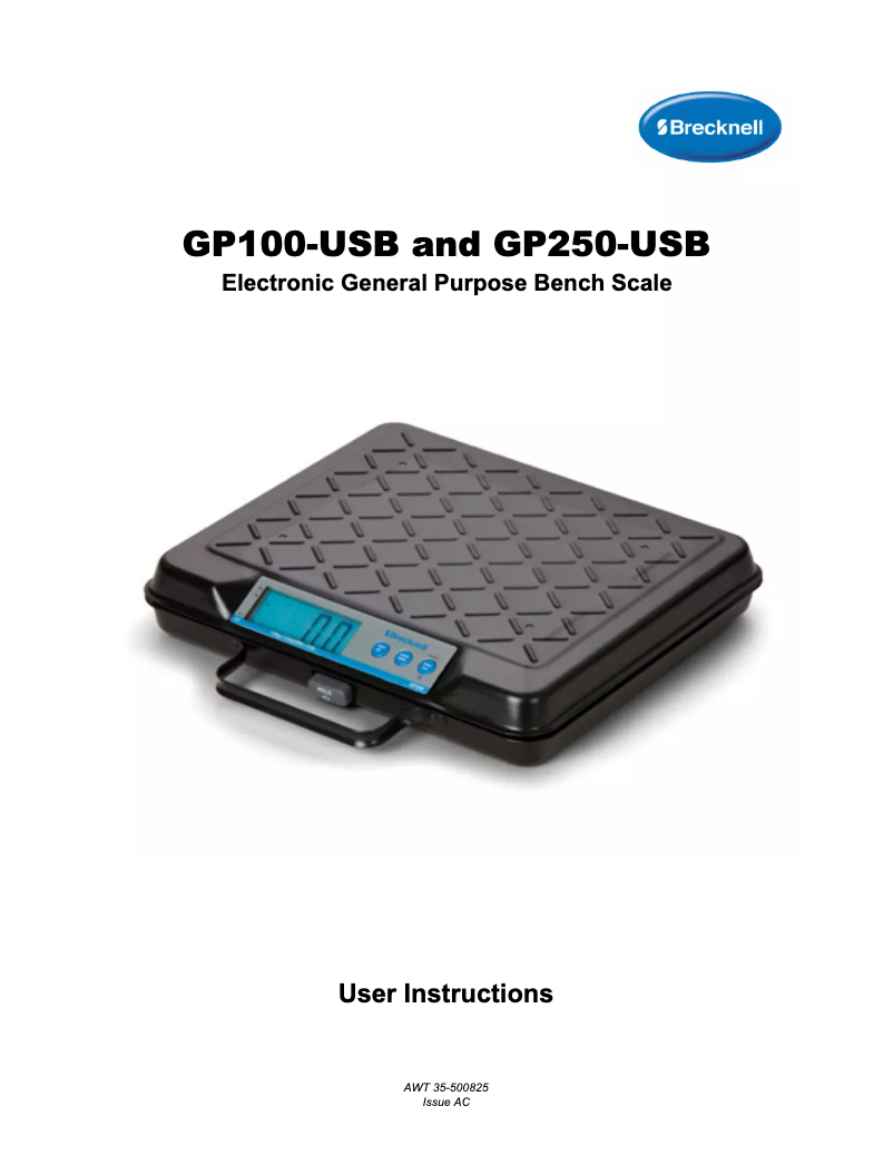 Page 1 de la notice Manuel utilisateur Brecknell GP250-USB