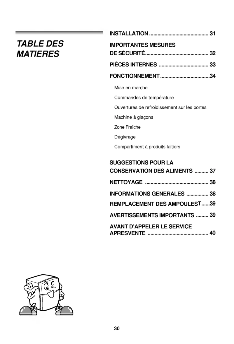 Image de la première page du manuel de l'appareil GR-S562QTCW