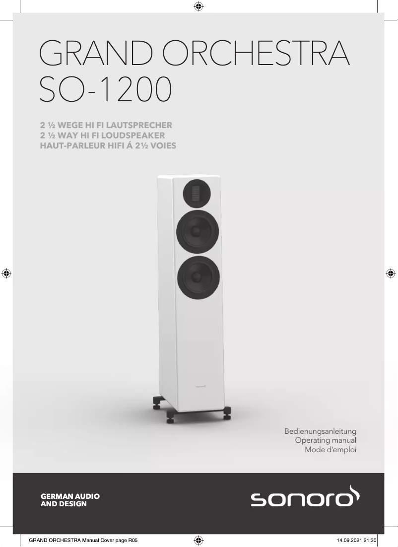 Page n°1 - Manuel utilisateur Sonoro Grand Orchestra SO-1200