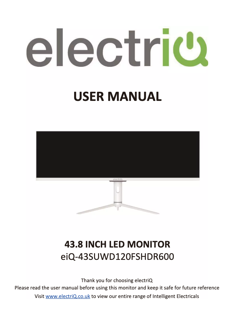 Page 1 de la notice Manuel utilisateur ElectriQ eiQ-43SUWD120FSHDR600