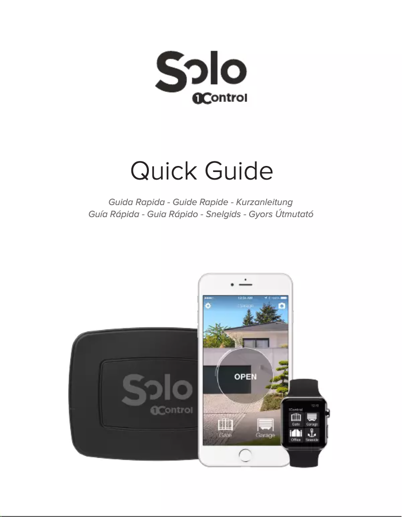 Page 1 de la notice Manuel utilisateur 1Control Solo
