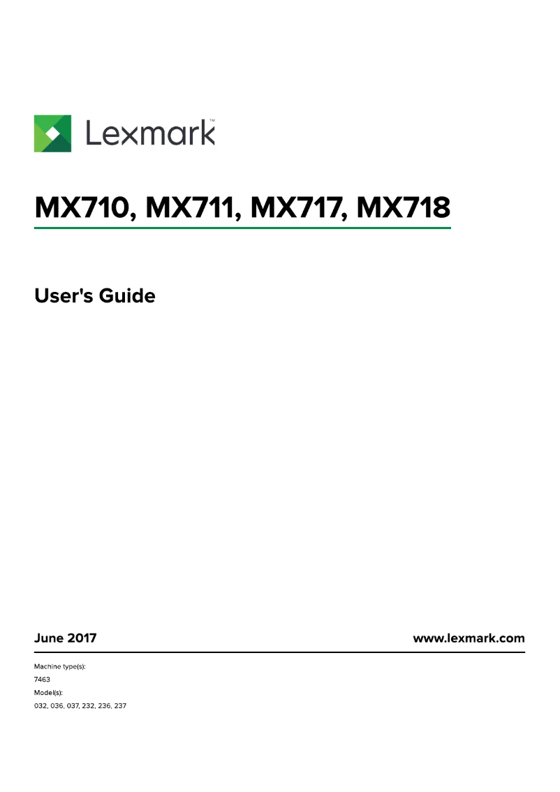 Page 1 de la notice Manuel utilisateur Lexmark MX718de