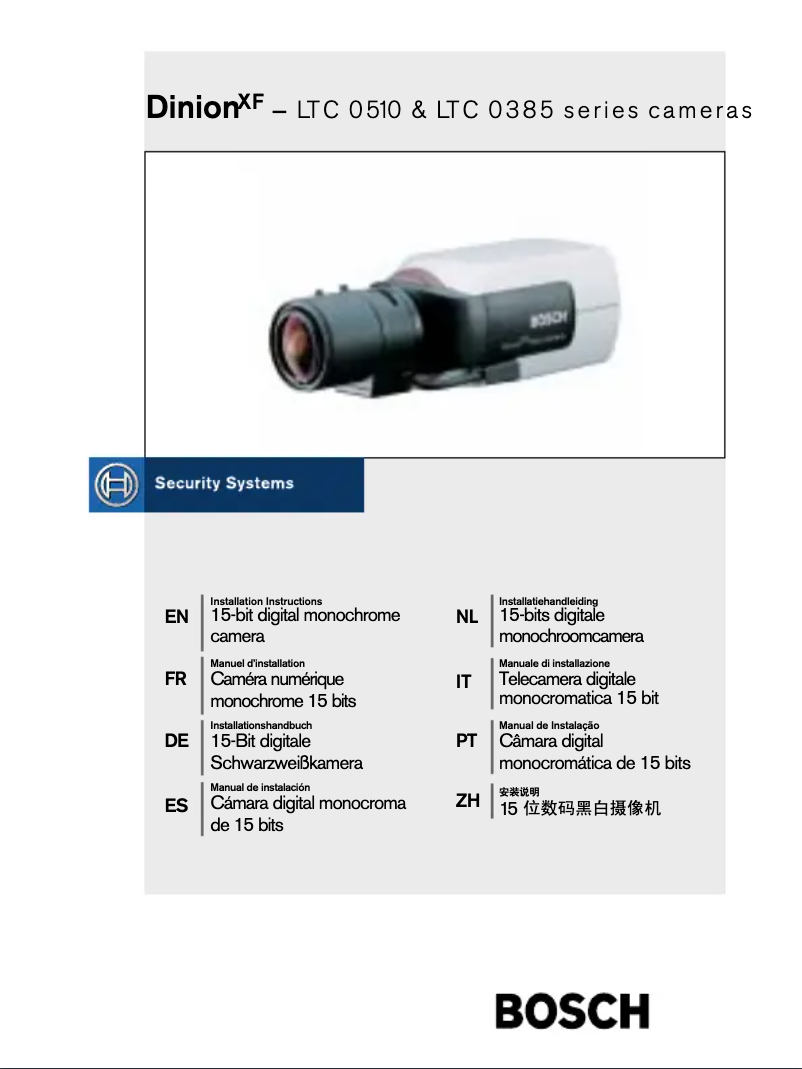 Page 1 de la notice Manuel utilisateur Bosch DinionXF-LTC 0510