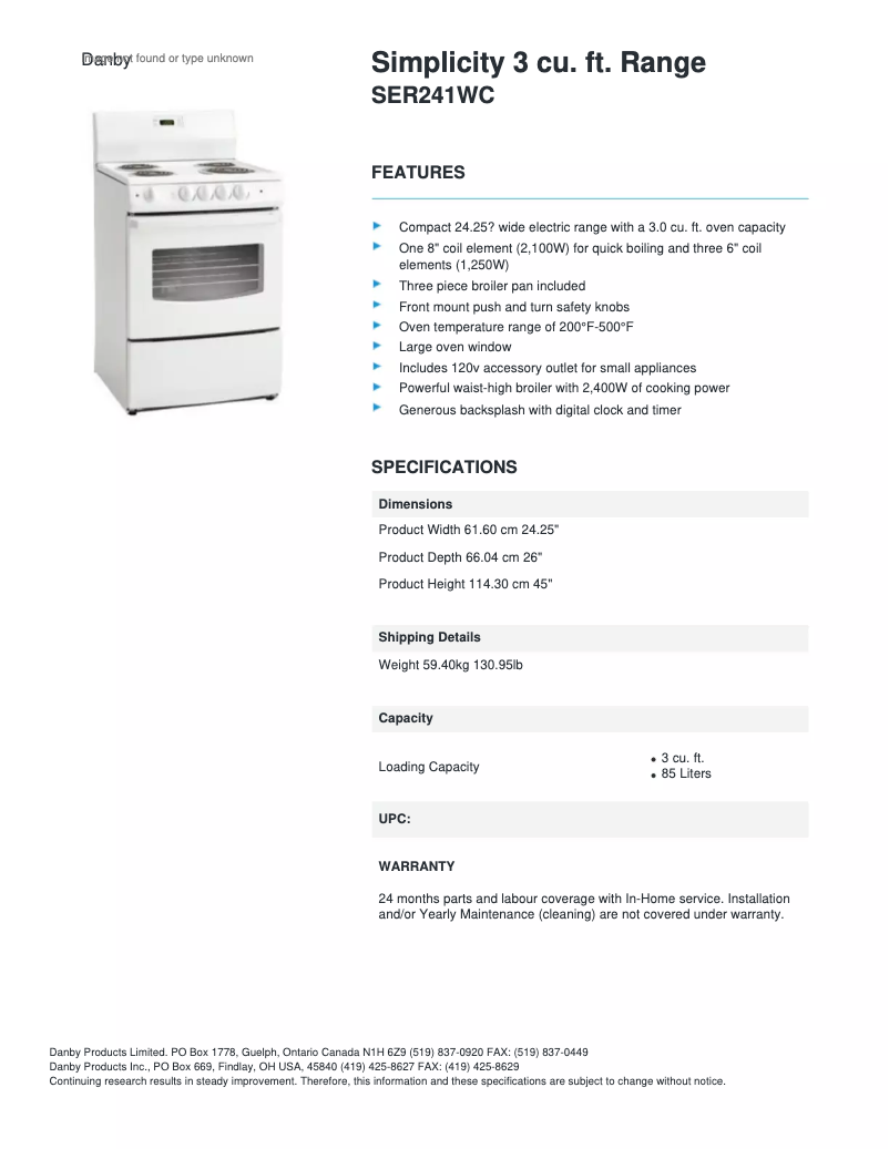 Image de la première page du manuel de l'appareil SER241WC