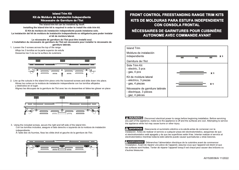 Page 1 de la notice Manuel utilisateur Frigidaire 11NBSTGSSS