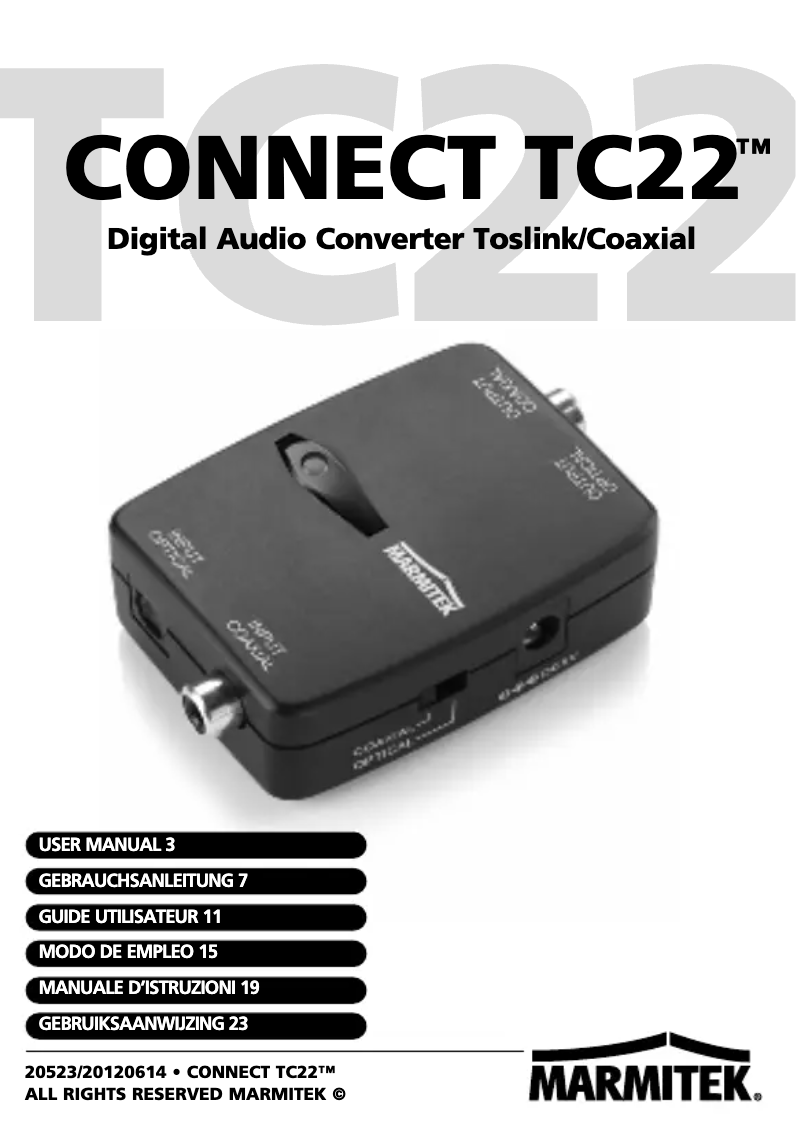 Image de la première page du manuel de l'appareil Connect TC22