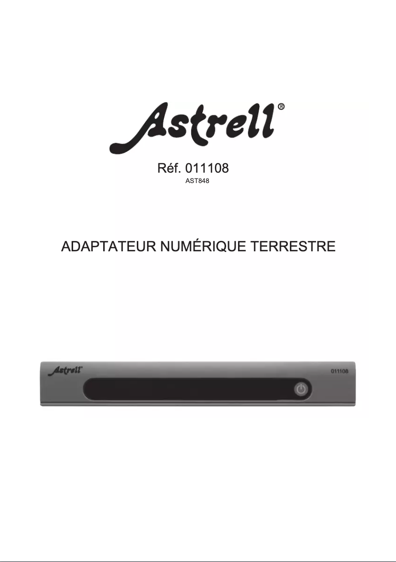 Page 1 de la notice Manuel utilisateur Astrell AST848 011108
