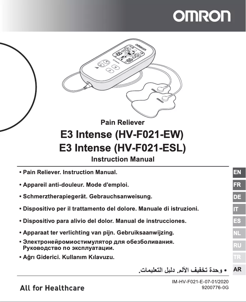 Imagen de la primera página del manual del dispositivo E3 Intense