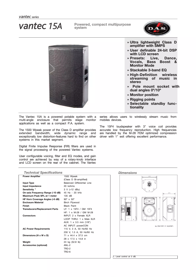 First page image of the manual for Vantec-15A