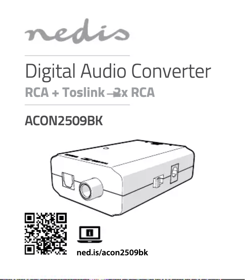 Page n°1 - Manuel utilisateur Nedis ACON2509BK