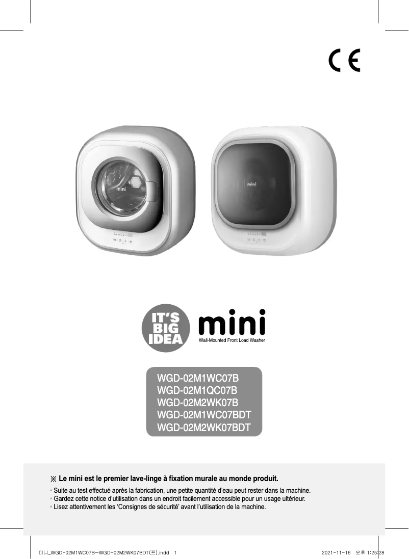 Page 1 de la notice Manuel utilisateur Winia WGD-02M2WK07B