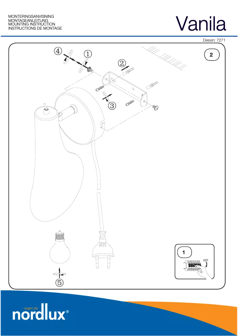 Page n°1 - Manuel utilisateur Nordlux Vanila