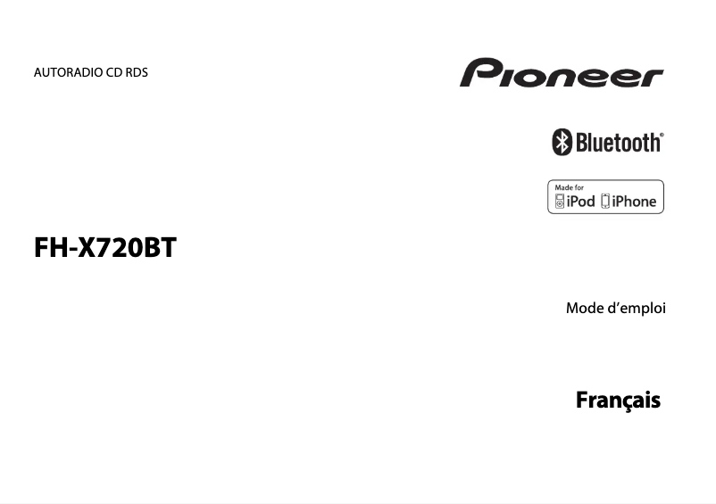 Page 1 de la notice Manuel utilisateur Pioneer FH-X720BT
