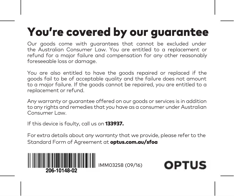 Page 1 de la notice Informations de garantie Netgear Nighthawk M6 MR6110