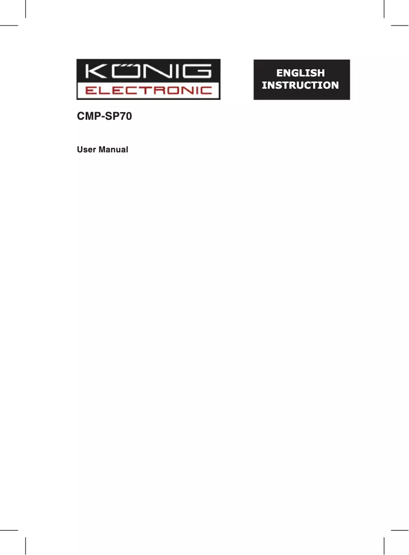 Page 1 de la notice Manuel utilisateur Konig CMP-SP70