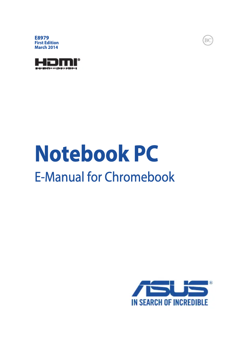 Page n°1 - Manuel utilisateur Asus Chromebook E8979