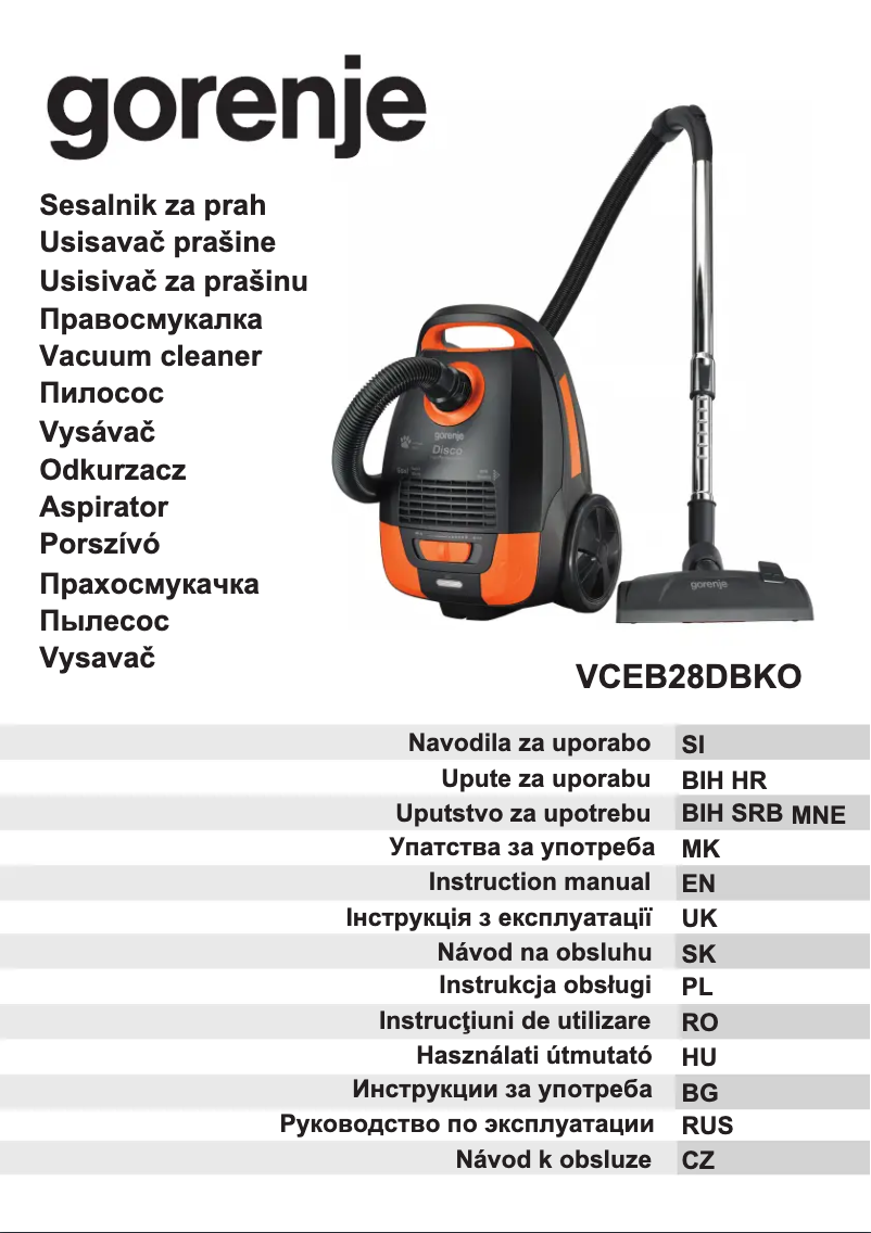 Page 1 de la notice Manuel utilisateur Gorenje VCEB28DBKO
