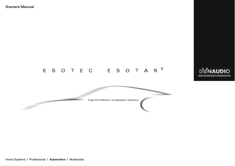 Page n°1 - Manuel utilisateur Dynaudio Esotec 242