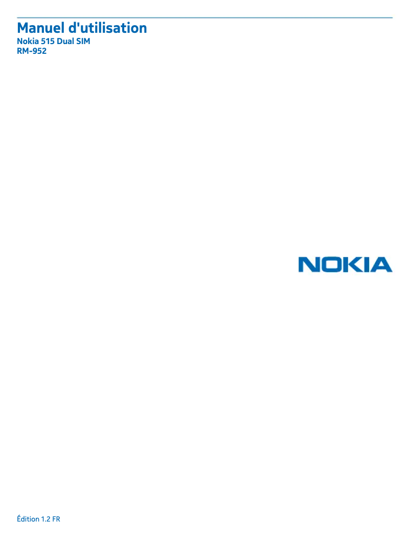Page n°1 - Manuel utilisateur Nokia 515 Dual SIM