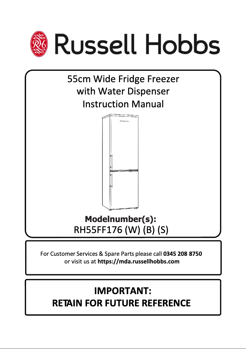 Page 1 de la notice Manuel utilisateur Russell Hobbs RH55FF176W
