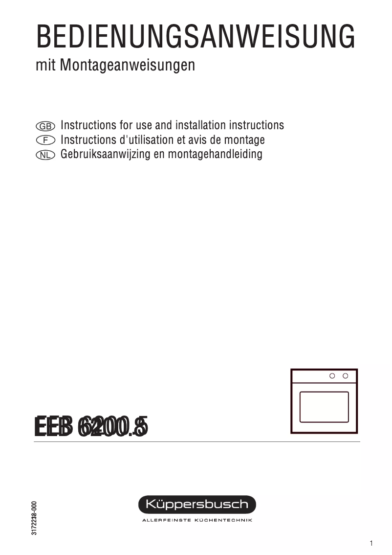 Page 1 de la notice Manuel utilisateur Küppersbusch EEB 6400.8