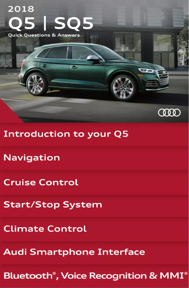 Image de la première page du manuel de l'appareil SQ5 (2018)