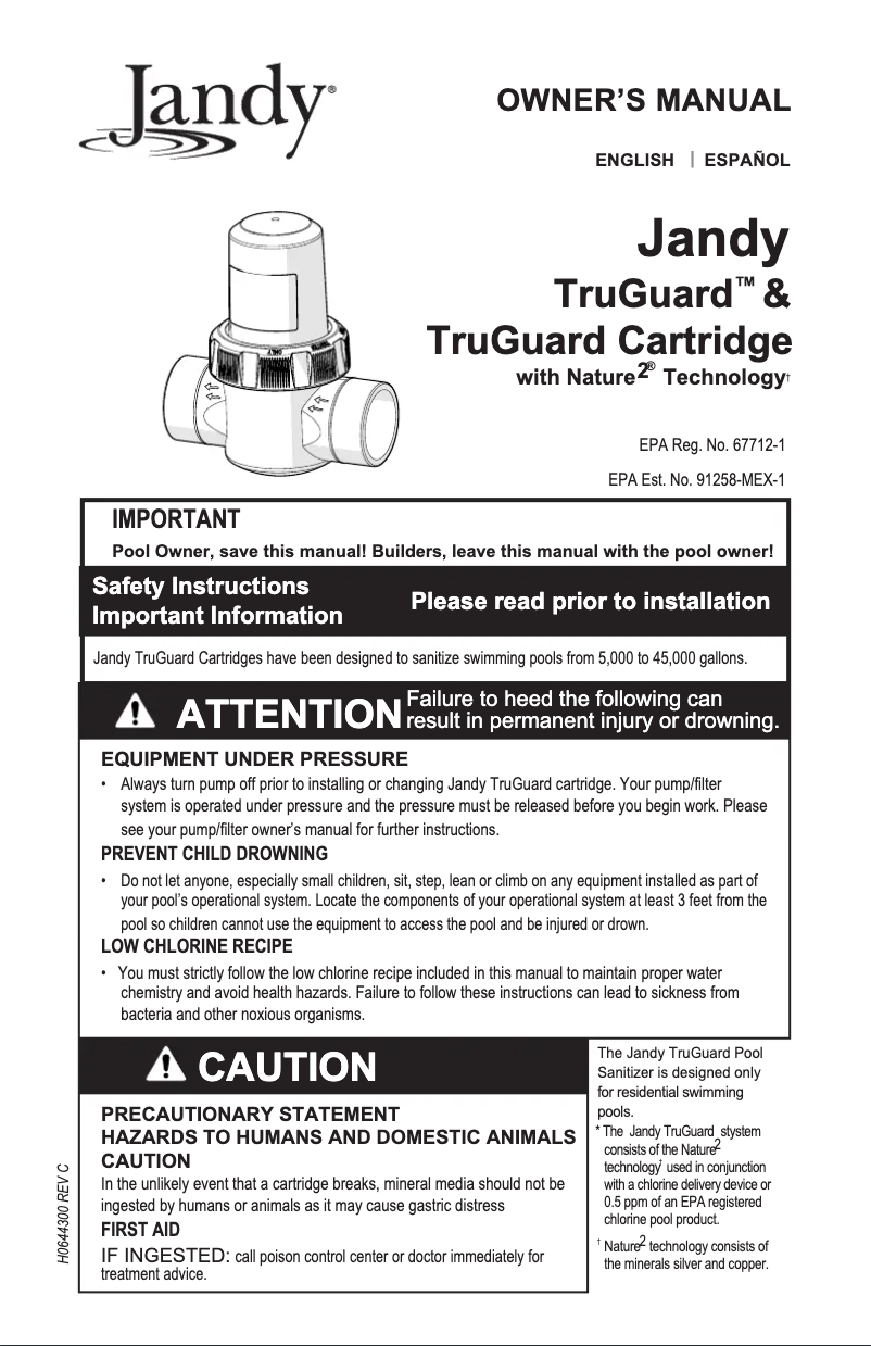 Page n°1 - Manuel utilisateur JANDY TruGuard