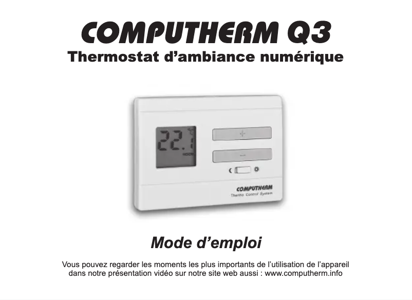 Page n°1 - Manuel utilisateur Computherm Q3