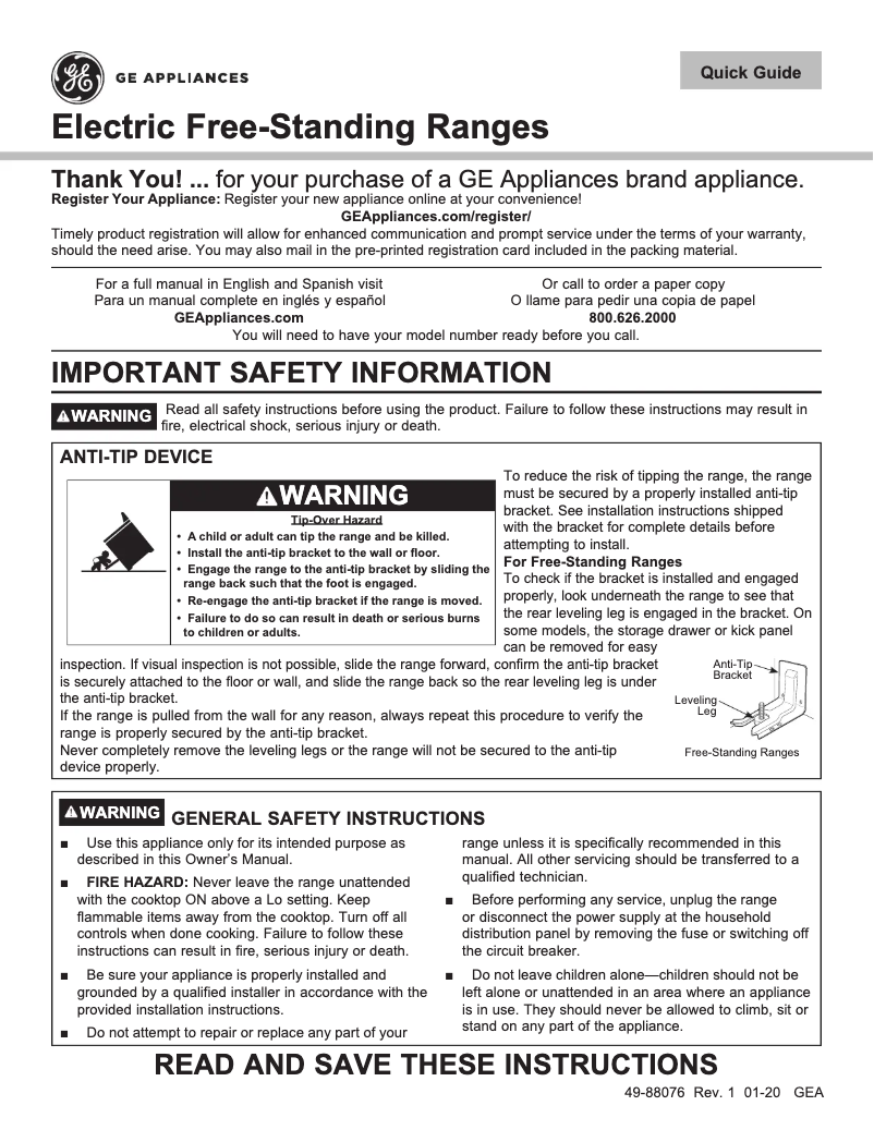 Page n°1 - Manuel utilisateur Hotpoint RBS330DRBB