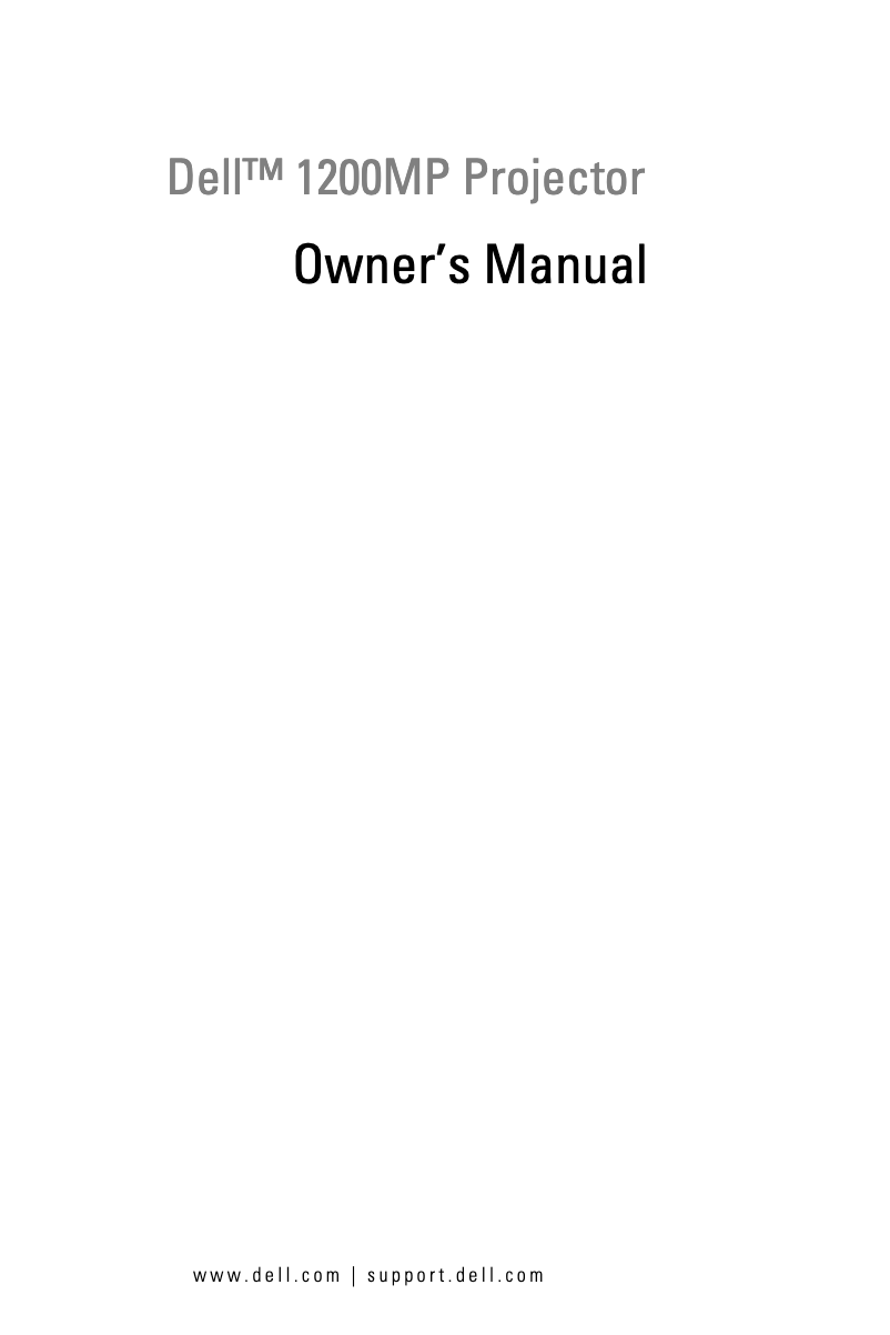 Page n°1 - Manuel utilisateur Dell 1200MP