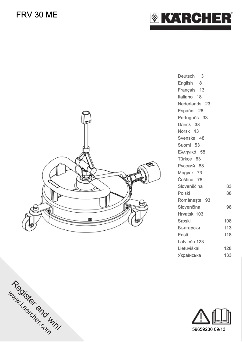 Page 1 de la notice Manuel utilisateur Kärcher FRV 30 Me