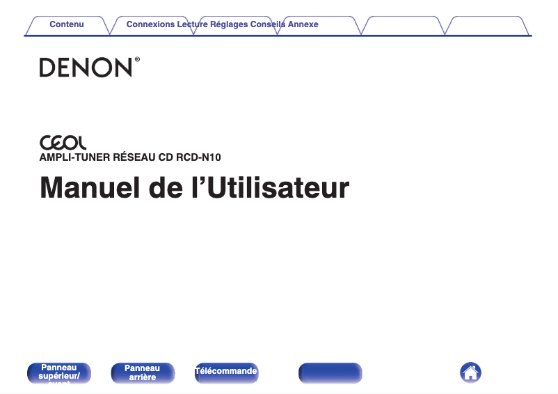 Image de la première page du manuel de l'appareil CEOL N-10