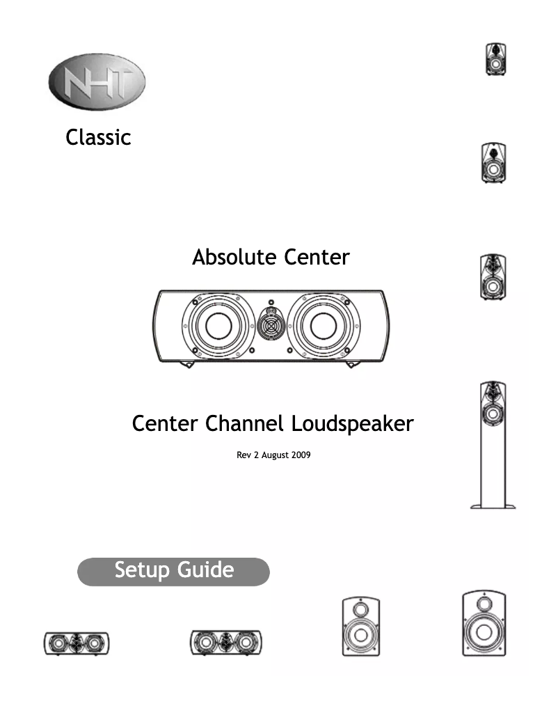 Page 1 de la notice Manuel utilisateur NHT Audio Absolute Center
