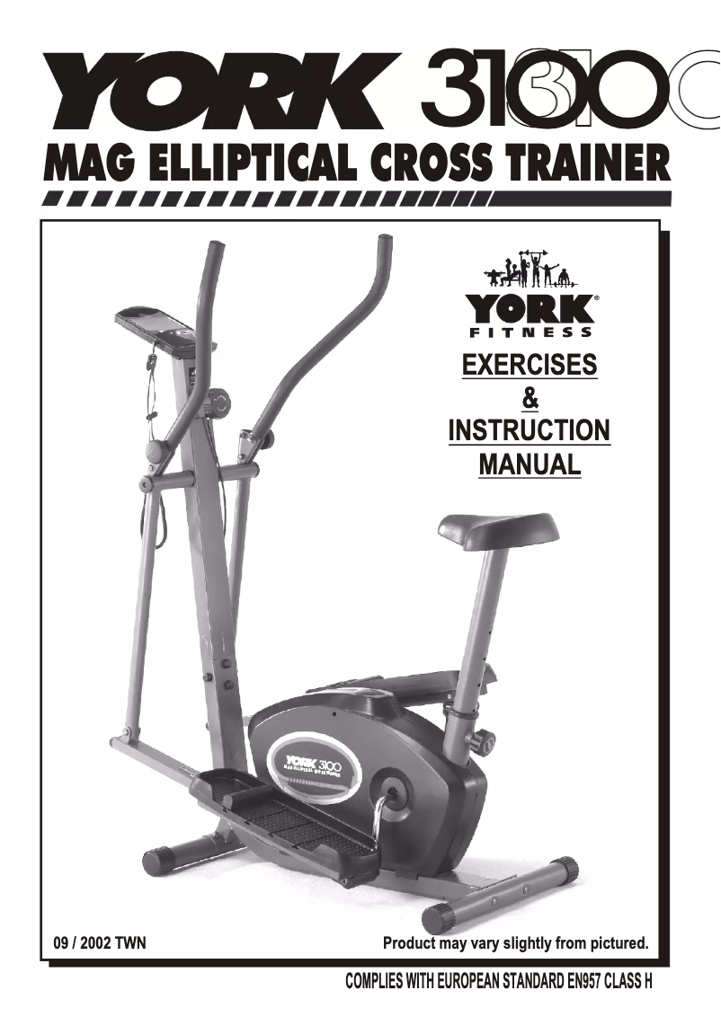 Page 1 de la notice Manuel utilisateur York Fitness Elliptical 3100