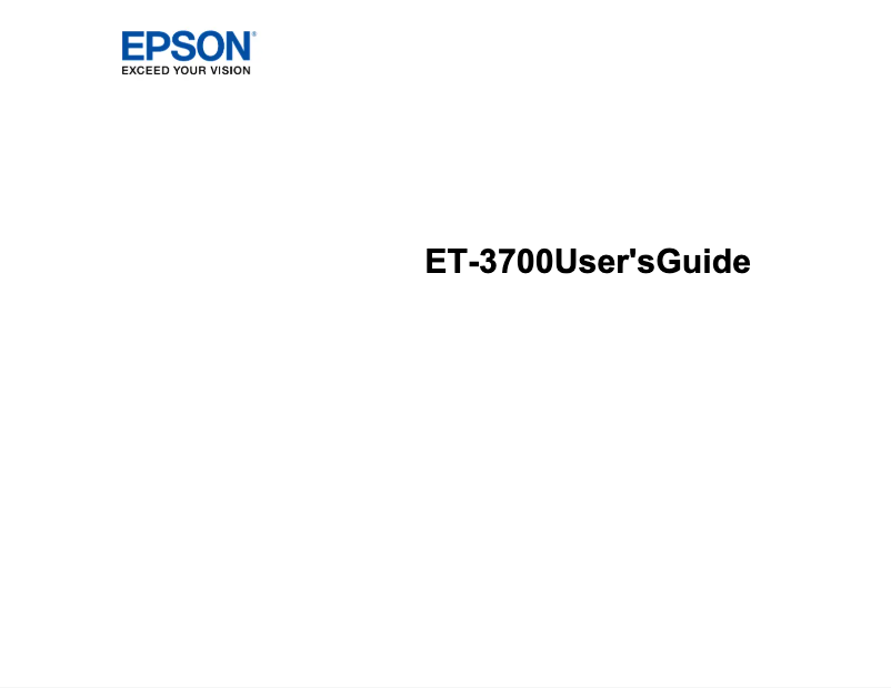 Page n°1 - Manuel utilisateur Epson Expression ET-3700